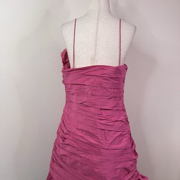 LoveShackFancy Jessilyn Dress Pomegranate Pink Cutout Ruched Mini NWT Size 12 - Picture 6 of 10